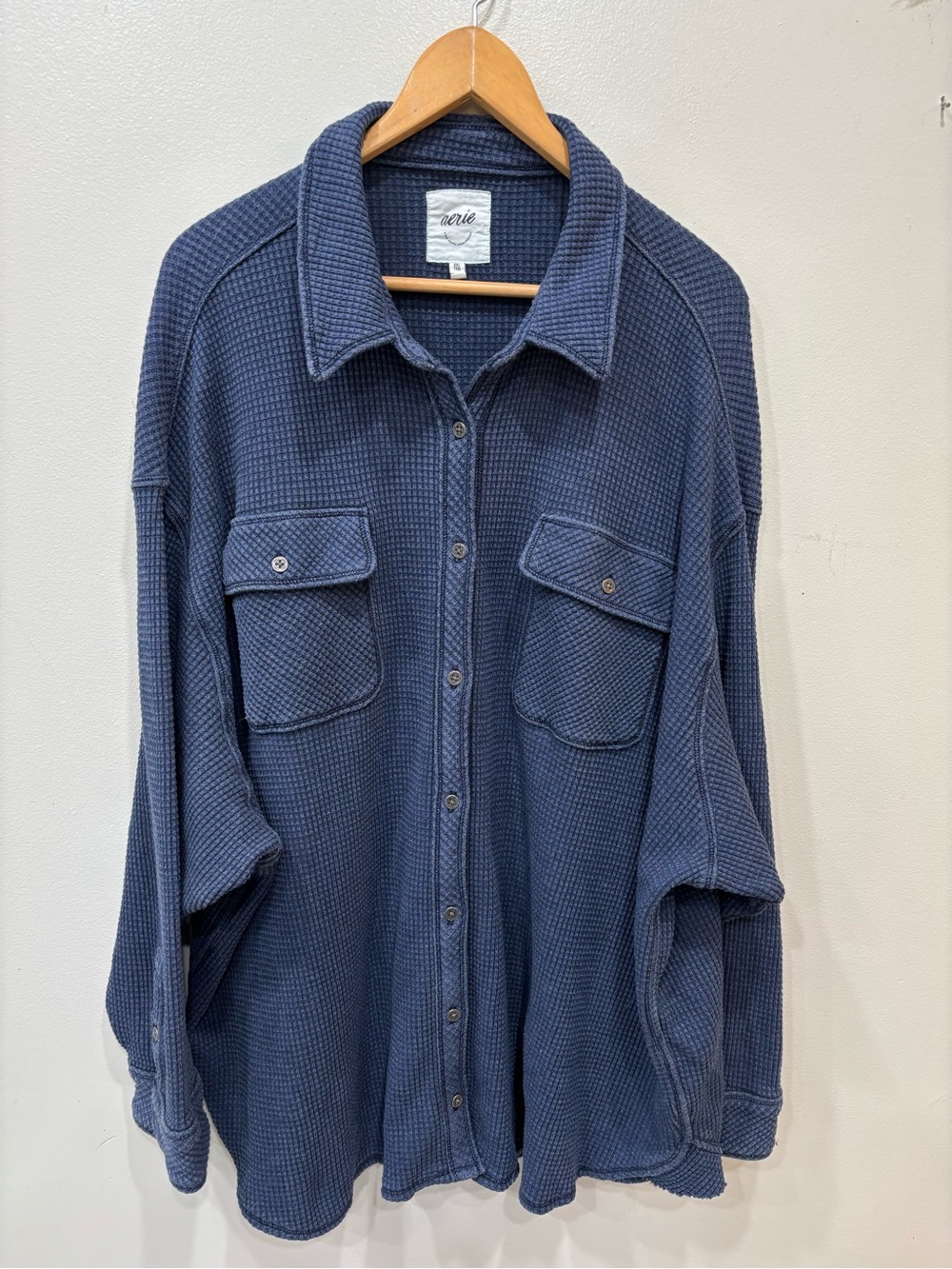 Aerie Oversized Lumber Jane Waffle Knit Button Down Shacket Women’s Size XXL
